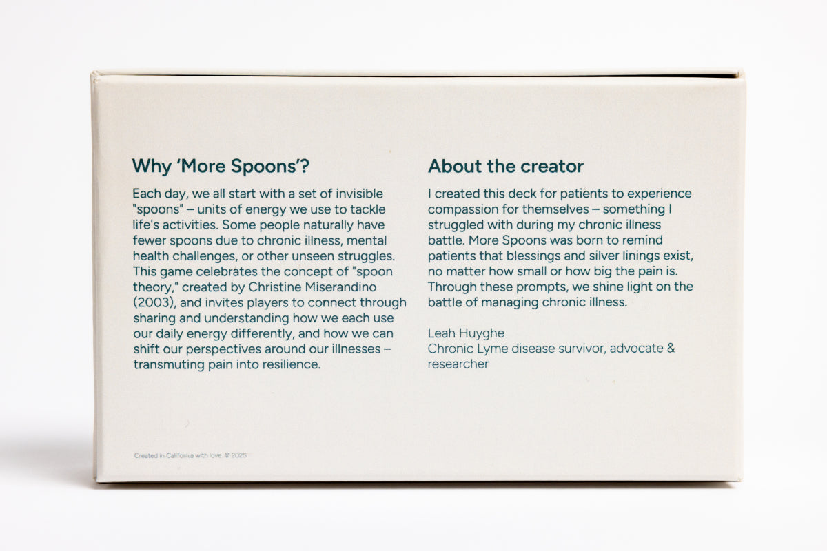 More Spoons: A conversational card deck for chronic illness & support